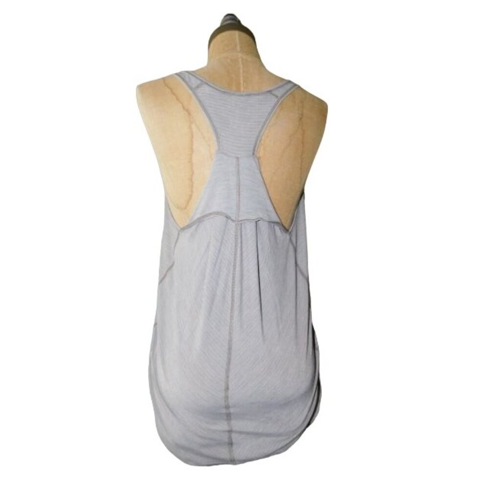 Lululemon Size 8 Taupe Ruched Racertback Knit Athletic Sporty Active Top - Picture 2 of 2